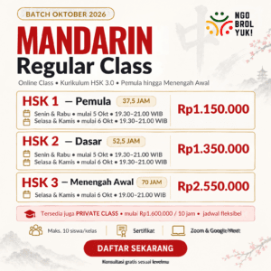 Kelas Reguler Bahasa Mandarin